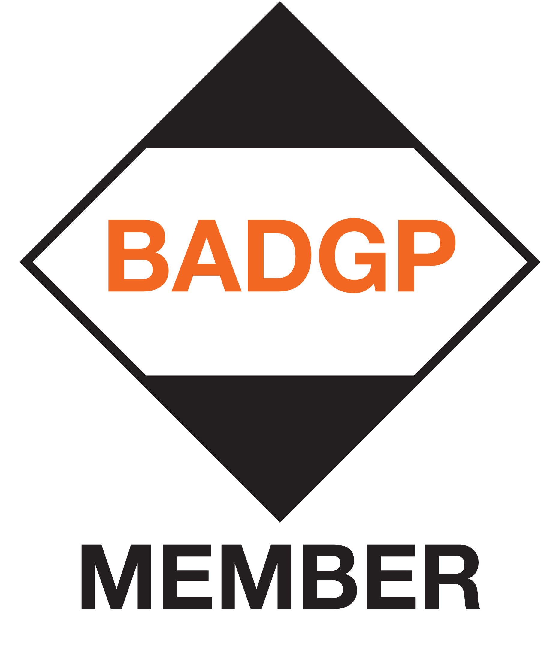 BADGP logo displaying membership to the organisation.